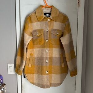 Roots wool blend plaid coat/jacket